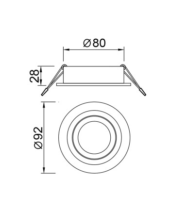 BASICO GU10 * EMPOTRABLE REDONDO NEGRO